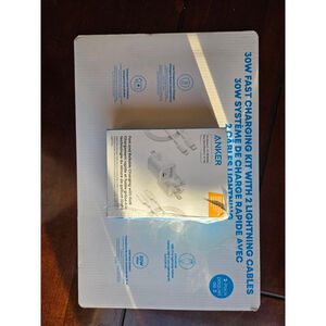 Anker White 30W Fast Charging Kit with 2 Lightning Cables One Size